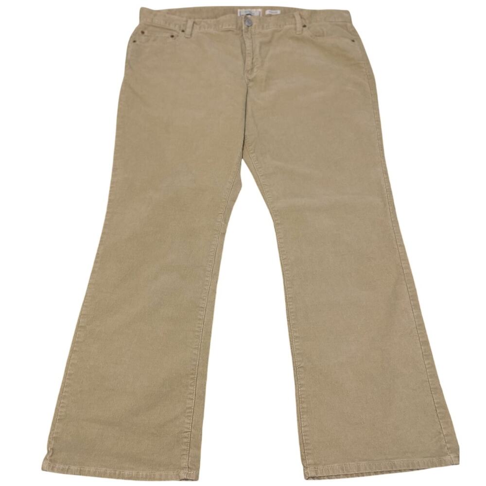 Old Navy Women's Corduroy Khaki Pants Plus Stretch 20 Beige Wide Leg Slacks